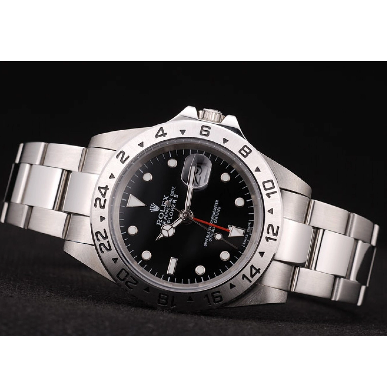 Rolex copies cheap Stainless Steel Explorer Rolex Dial Bezel Black 0712